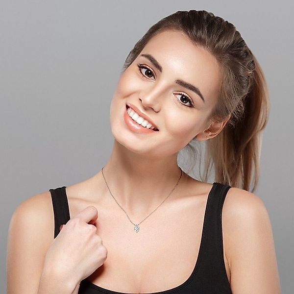 ROUGEMONT Silberkette Exquisite Herz Moissanit Halskette günstig online kaufen