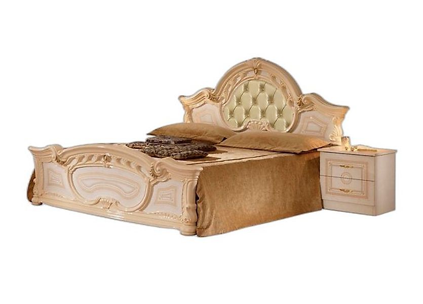 Xlmoebel Bett Chesterfield Schlafbett Holz Leder 160x200cm Polster Ehe Stil günstig online kaufen