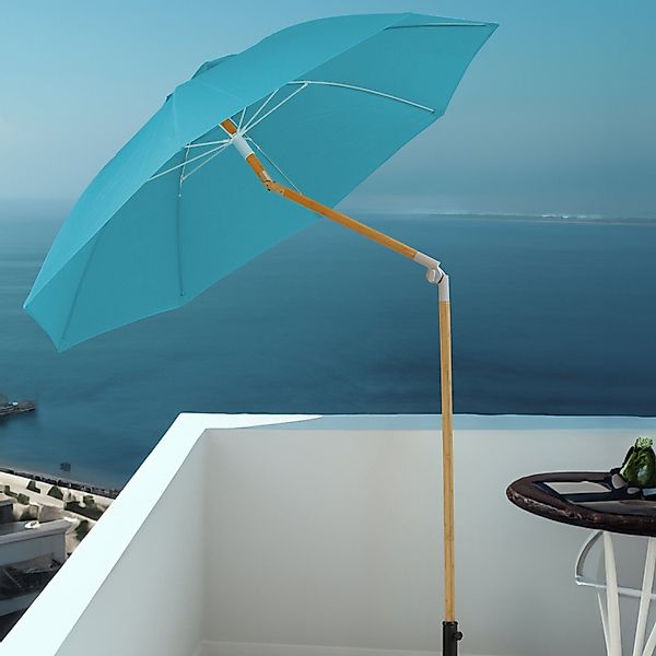 SVITA Sonnenschirm Bambus, Sonnenschirm mit Sonnenschirmständer, günstig online kaufen