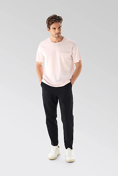 Oversize Jersey T-Shirt mit Brusttasche Rosa günstig online kaufen