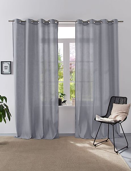 Home affaire Collection Vorhang "Linsdorf" Ösen 1 Stk. tlg. Leinenstruktur, günstig online kaufen