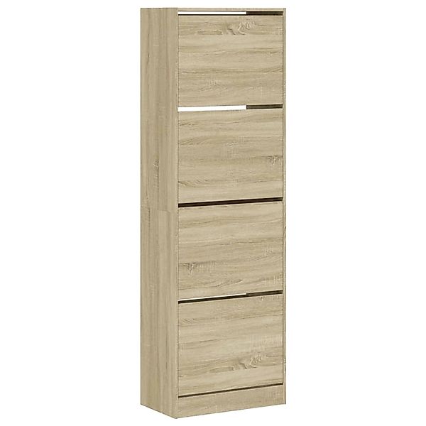 vidaXL Schuhschrank mit 4 Klappen Sonoma-Eiche 60x34x187,5 cm 3214373 günstig online kaufen