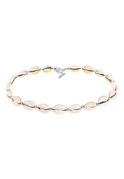 Elli Kette mit Anhänger Choker Kauri Muscheln Beach 925 Silber vergoldet, M günstig online kaufen