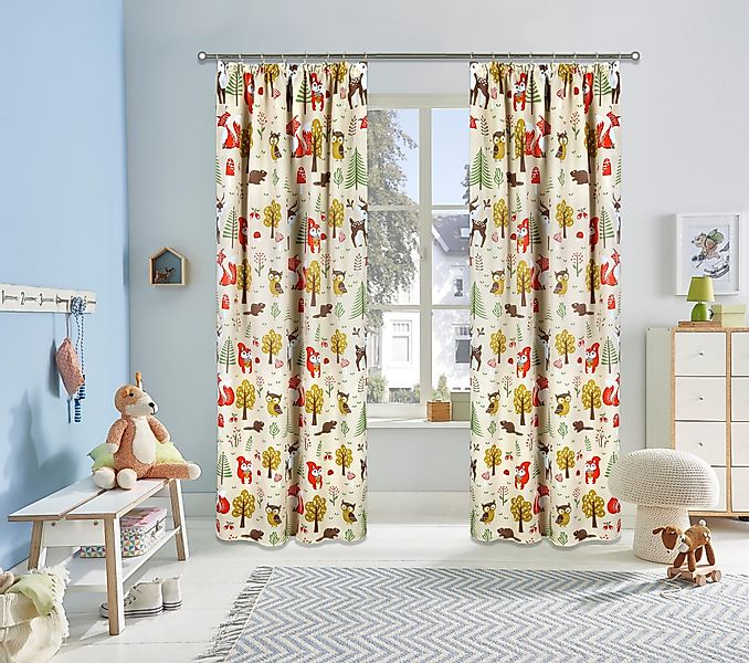 my home Verdunkelungsvorhang Waldtiere (1 St), günstig online kaufen