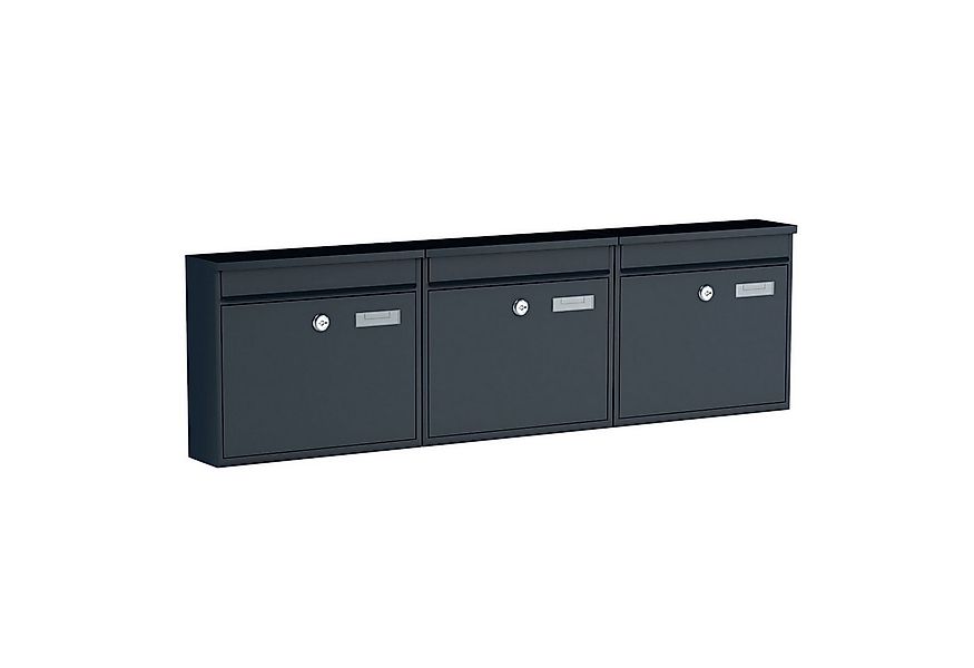 BASI Wandbriefkasten Wandbriefkasten (Spar-Set, 3-St), 3er Set anthrazit ma günstig online kaufen