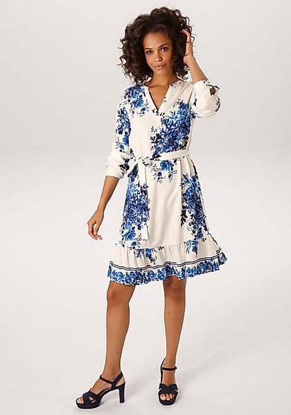 Aniston CASUAL Blusenkleid (mit abnehmbarem Bindegürtel) mit großflächigen günstig online kaufen
