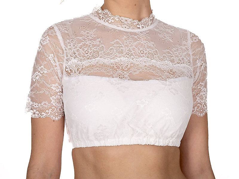 FUCHS Dirndlbluse Dirndlbluse Katharina natur-weiß (1-tlg) aus zarter Spitz günstig online kaufen