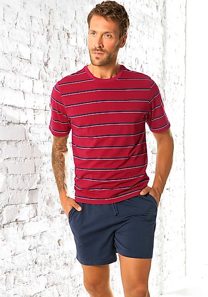 H.I.S Pyjama 1 Stück, 2 tlg. Schlafanzug mit garngefärbten Streifen günstig online kaufen