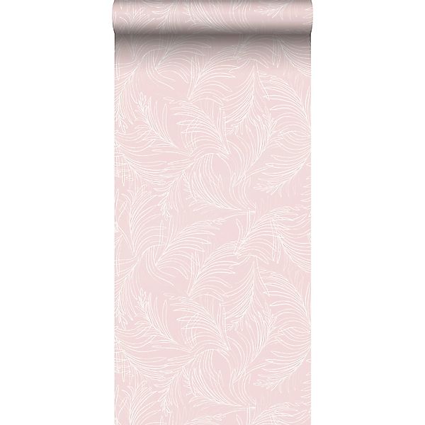 Sanders & Sanders Tapete Federn Rosa und Weiß 53 cm x 10 m günstig online kaufen
