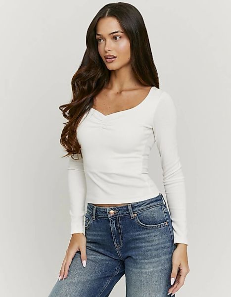 Tally Weijl Langarmshirt "STSCOBIANCA" Baumwollmischung, Shirt mit Sweethea günstig online kaufen