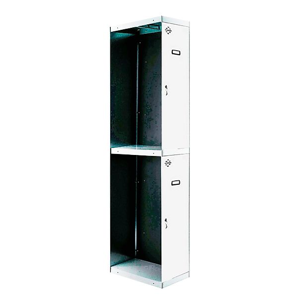 PROREGAL Spind AMEGO HxBxT 180 x 30 x 50 cm 2 Abteile Anbaumodul Weiß-Weiß günstig online kaufen