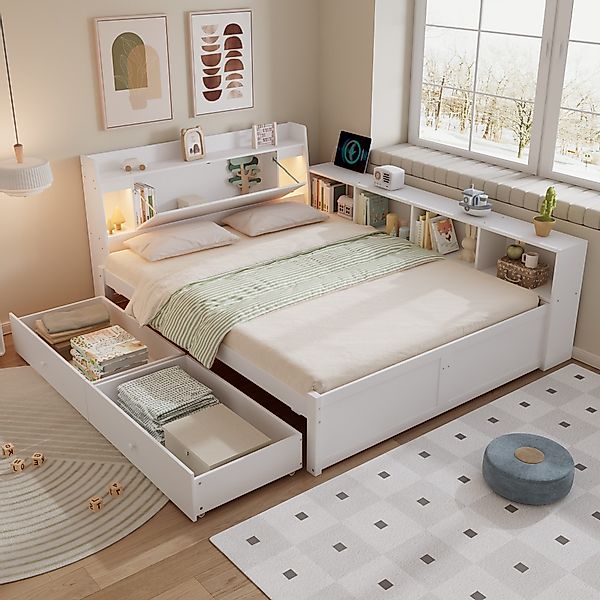 Flieks Holzbett, Doppelbett Kinderbett 140x200cm mit günstig online kaufen