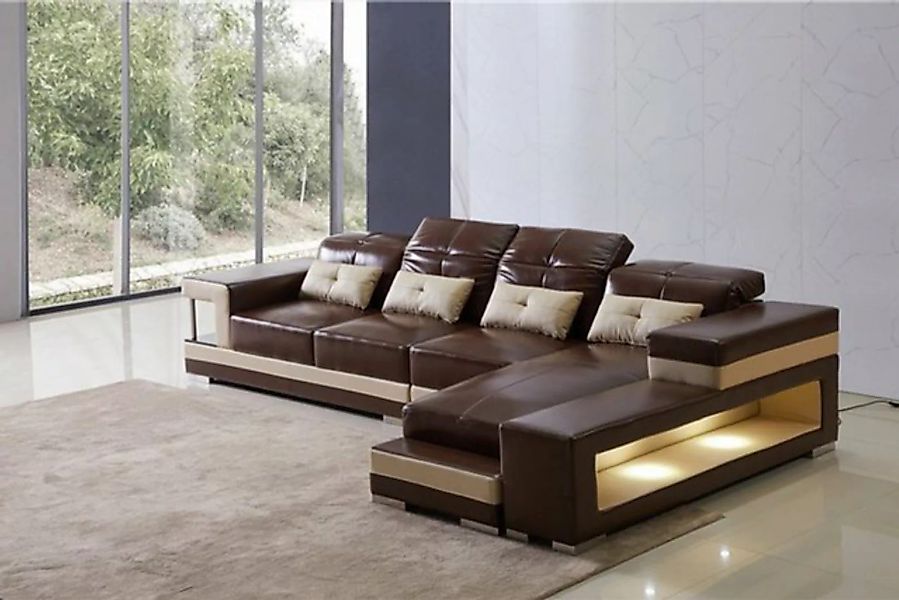 JVmoebel Ecksofa Ecksofa Leder Wohnlandschaft Garnitur Design Modern Sofa, günstig online kaufen