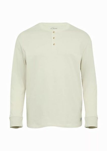 s.Oliver Langarmshirt Langarmshirt mit Henleyausschnitt und Web-Details Log günstig online kaufen