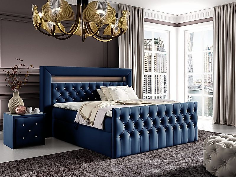 Fun Möbel Boxspringbett Schlafzimmerbett SEVRA Nr.2 in Stoff Elisa Velvet ( günstig online kaufen
