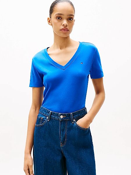 Tommy Hilfiger T-Shirt "SLIM CODY V-NK SS", mit Logostickerei günstig online kaufen