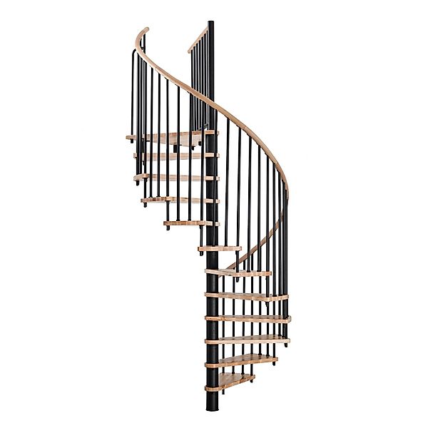 Minka Spindeltreppe Spiral Wood Buche Schwarz Ø 120 cm Geschosshöhe bis 305 günstig online kaufen