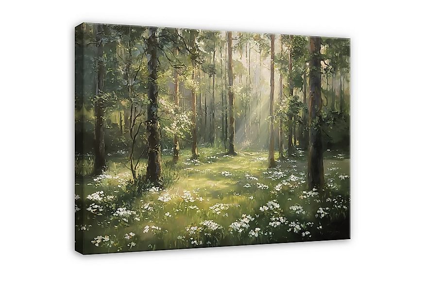 Wallarena Leinwandbild Wald Natur Sonne Blumen Modern Wandbilder Wand Deko günstig online kaufen