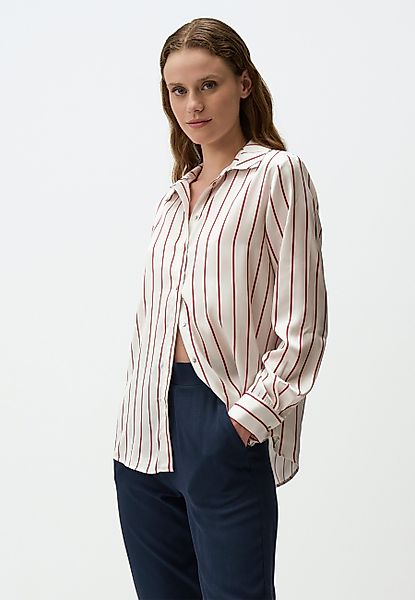 Jimmy Key Satinbluse Linie Gemustert Langärmlig günstig online kaufen