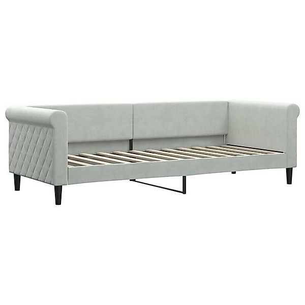 furnicato Bett Tagesbett Hellgrau 80x200 cm Samt (1-tlg) günstig online kaufen