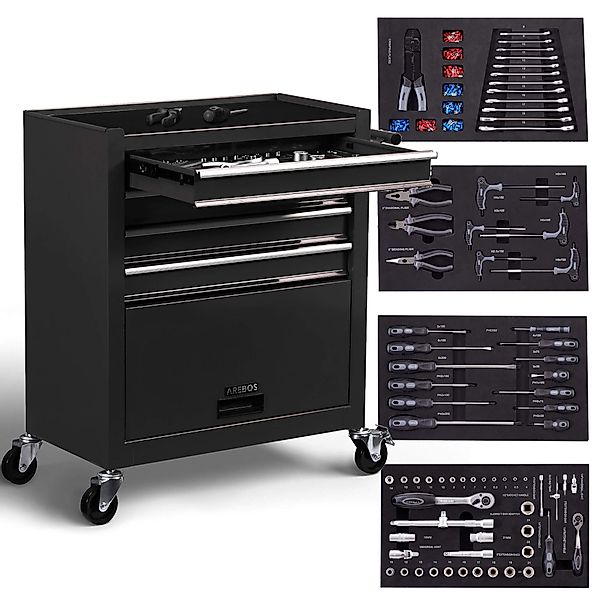 Arebos Werkstattwagen 5 Fächer, Werkzeugwagen, Rollwagen, günstig online kaufen