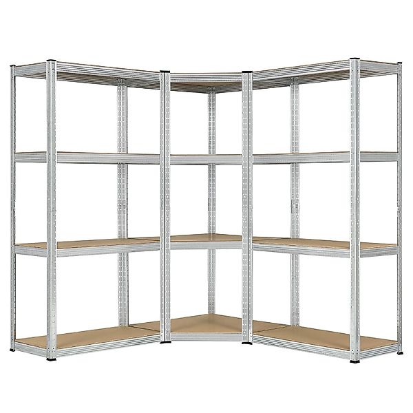Juskys 3er Regalsystem 1 Corner und 2 Easy Insgesamt 12 Böden mit 960 kg Tr günstig online kaufen