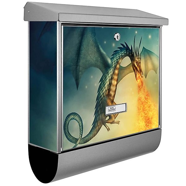 Banjado Briefkasten Edelstahl 38x39x12cm Mit Zeitungsfach Inkl. Montagemate günstig online kaufen