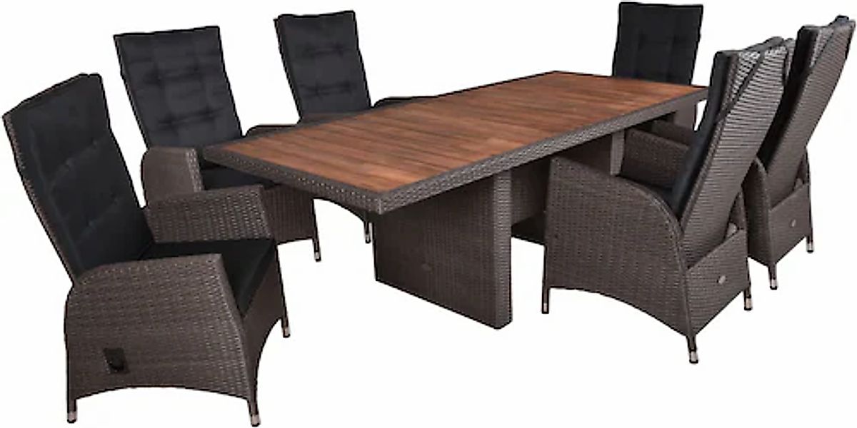 Garden Pleasure Garten-Essgruppe »BRAGA weidengrau Set 08« 7 Stk. tlg. günstig online kaufen