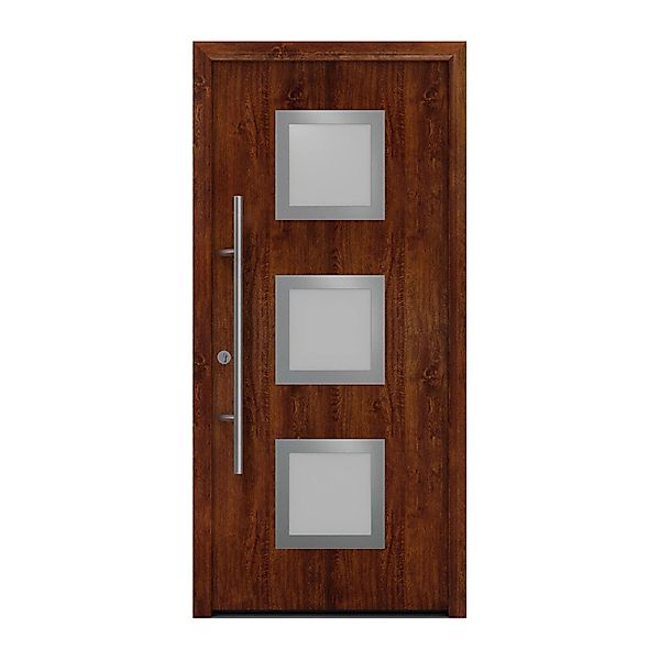 EcoStar Haustür Isopro Secur IPS 810S Dark Oak 110 cm x 210 cm DIN L günstig online kaufen