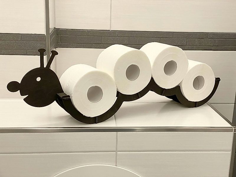 DanDiBo Toilettenpapierhalter Holz Schwarz Raupe Klopapierhalter Wand WC Ro günstig online kaufen