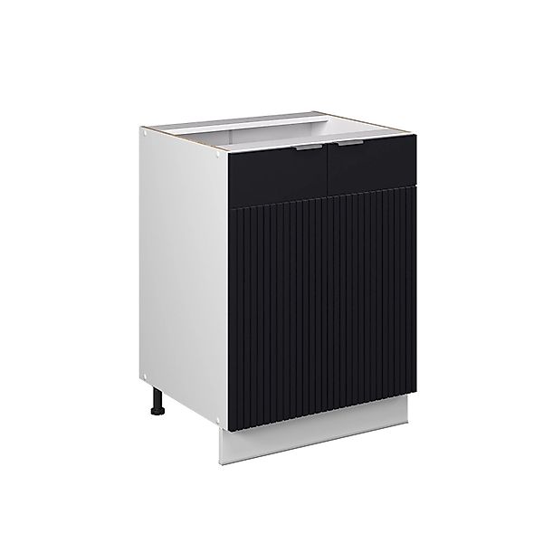 Vicco Küchenunterschrank Fame-Line Schwarz Gestreift 60 cm ohne Arbeitsplat günstig online kaufen