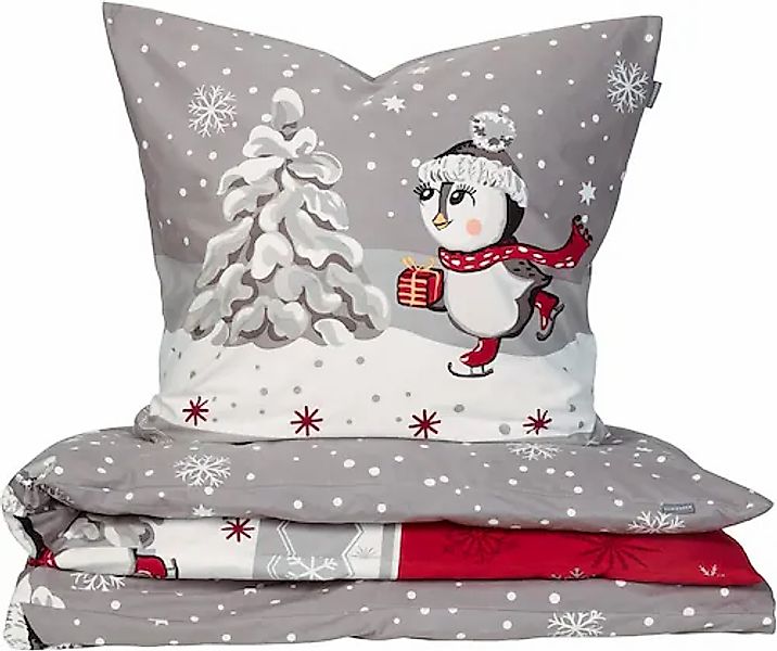 Schiesser Bettwäsche »Telso aus weicher Baumwolle mit süßen Pinguinen« 2 St günstig online kaufen