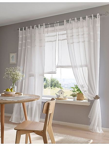 heine Gardine Dekostore . (1 St), Bindebänder, halbtransparent, Fertigstore günstig online kaufen