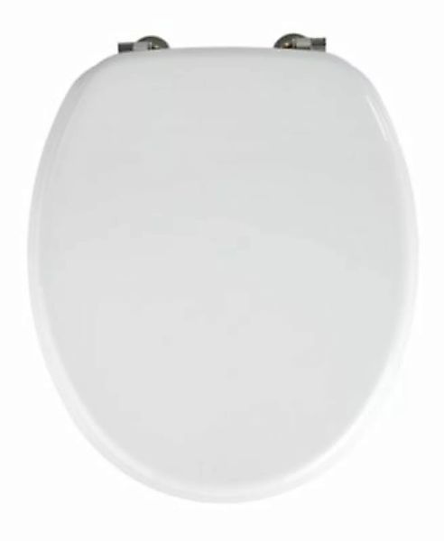 WENKO WC-Sitz Valencia Weiß silber/weiß günstig online kaufen