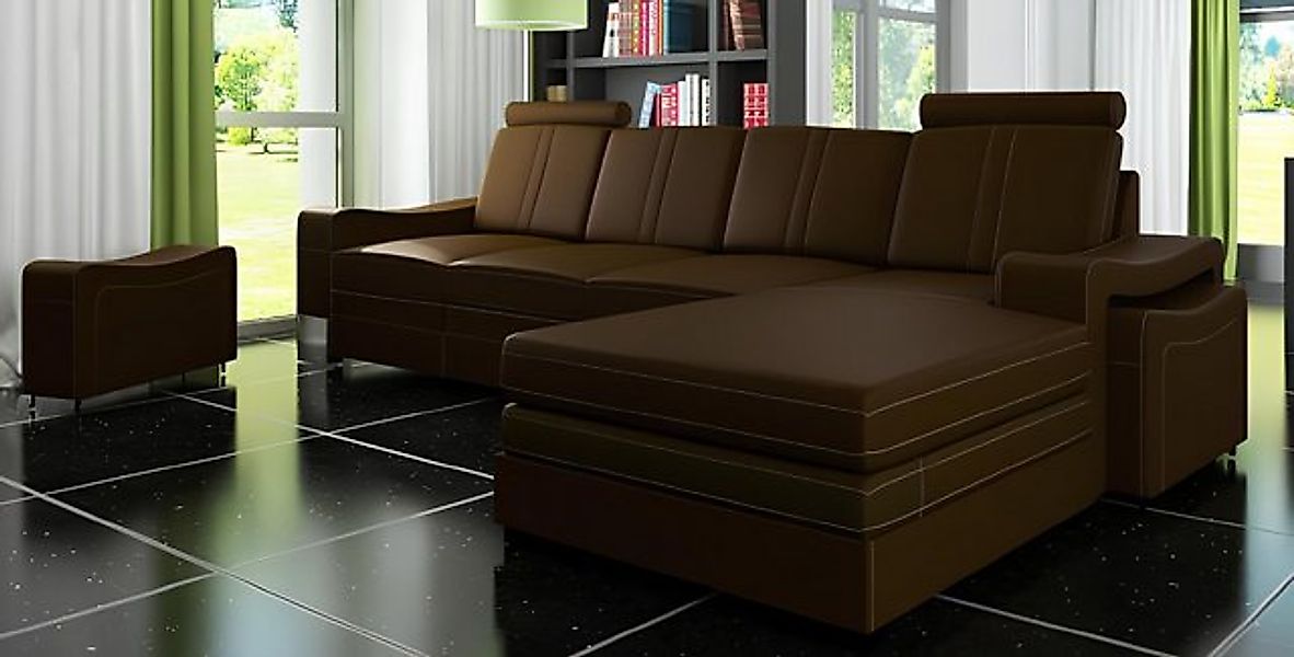 JVmoebel Ecksofa LEDERSOFA WOHNLANDSCHAFT ECKSOFA NEU GARNITUR SOFA XXL LED günstig online kaufen