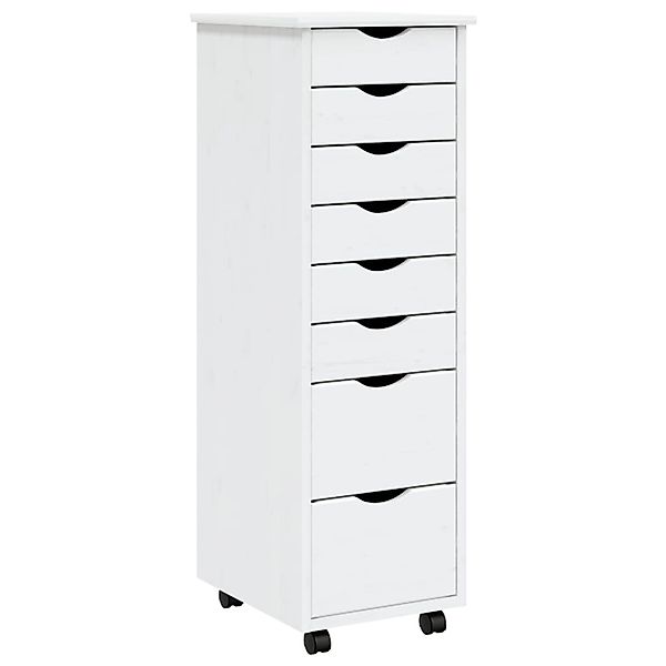 vidaXL Rollschrank mit Schubladen MOSS Weiß Massivholz Kiefer Modell 4 günstig online kaufen