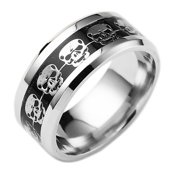 Eyecatcher Fingerring Edelstahlring mit Totenkopf Gothic günstig online kaufen