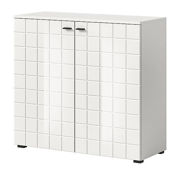 Inn.Furn Kommode Weiß Hochglanz 92 cm mit 6 Fächern Hakon günstig online kaufen