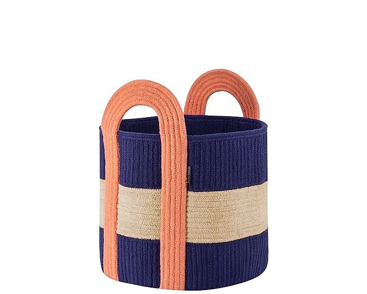 Remember Aufbewahrungskorb COLOMBO Klein aus Baumwollseil, Blau, Ø 37 x H 4 günstig online kaufen