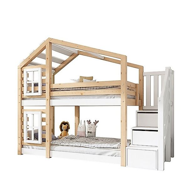 XDeer Kinderbett Etagenbett mit Speicherung und Rausfallschutz Kinderbett, günstig online kaufen