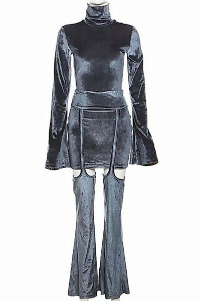ZWY Dirndl Zweiteiliges Set mit schmal geschnittenem Kleid mit Glockenärmel günstig online kaufen