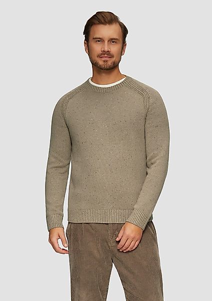 s.Oliver Longpullover Strickpullover Crew-Neck-Pullover mit Farbeffekt günstig online kaufen