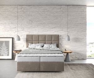DELIFE Boxspringbett Dream-Fine, Mikrofaser Beige 140x200 günstig online kaufen