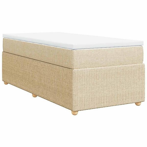 vidaXL Bett Boxspringbett mit Matratze Creme 90x200 cm Stoff günstig online kaufen