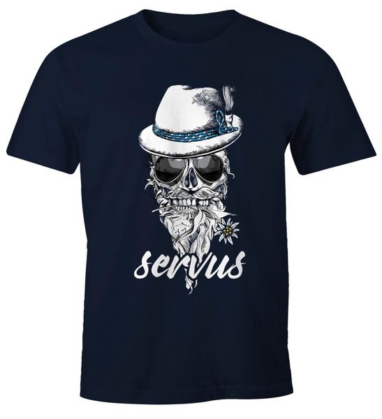 MoonWorks Print-Shirt Herren T-Shirt Totenkopf Filzhut günstig online kaufen