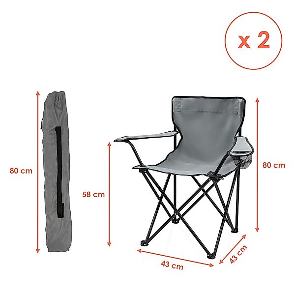 Spetebo Campingstuhl Campingstuhl mit Getränkehalter - günstig online kaufen