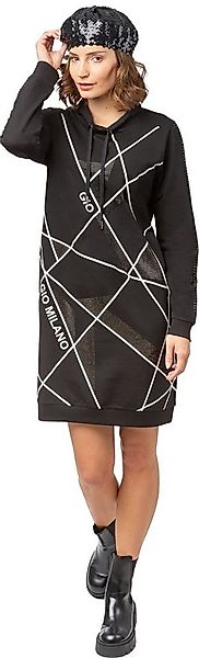 Gio Milano Sweatkleid G25-1100 mit Strassbesatz und Label-Details sportlich günstig online kaufen