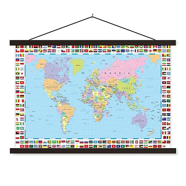 MuchoWow Poster Weltkarte - Flagge - günstig online kaufen