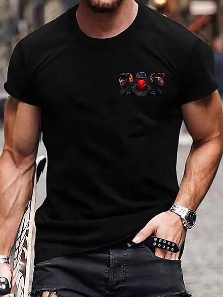 RMK T-Shirt T-Shirt Herren Print Shirt Rundhals kurzarm Affe Monkey günstig online kaufen