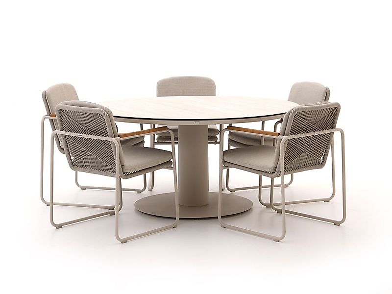 Bellagio Sordio/La Fonte ø 150 cm Gartenmöbel-Set 6-Teilig Stapelbar günstig online kaufen